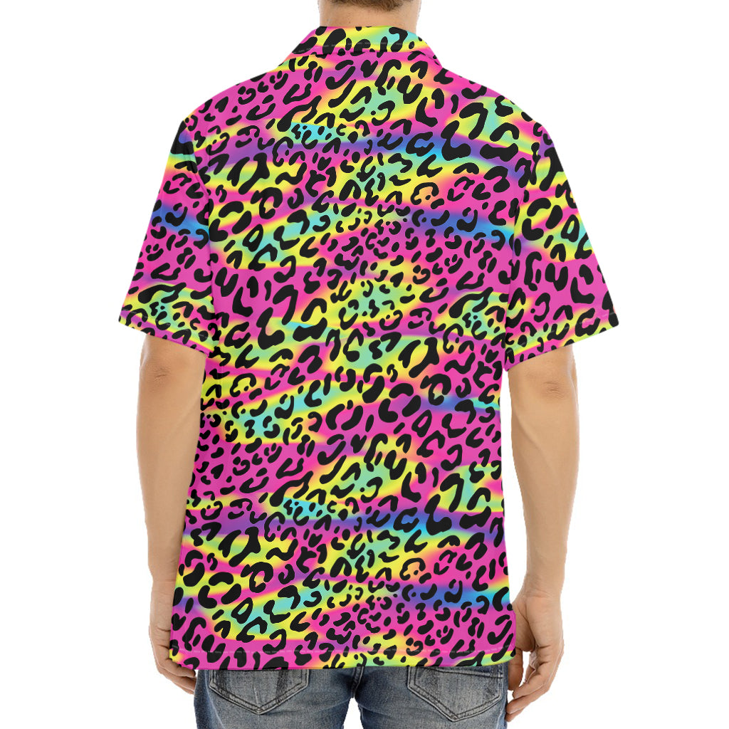 Trippy Psychedelic Leopard Print Aloha Shirt