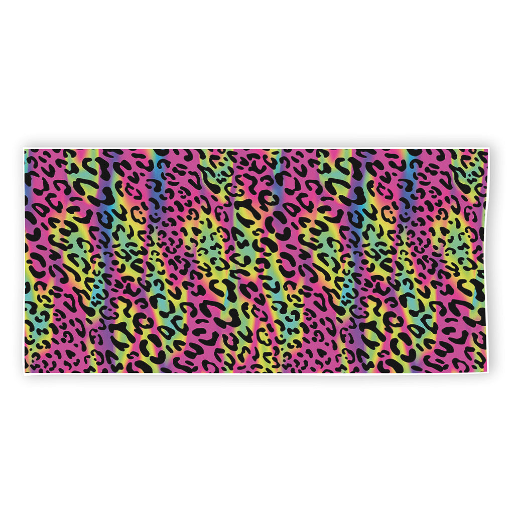 Trippy Psychedelic Leopard Print Beach Towel