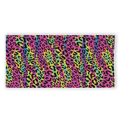 Trippy Psychedelic Leopard Print Beach Towel