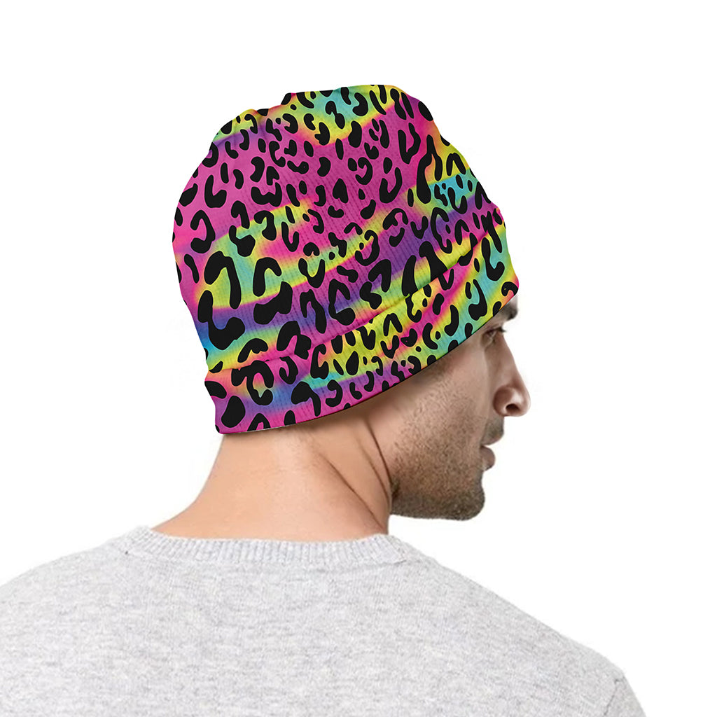 Trippy Psychedelic Leopard Print Beanie