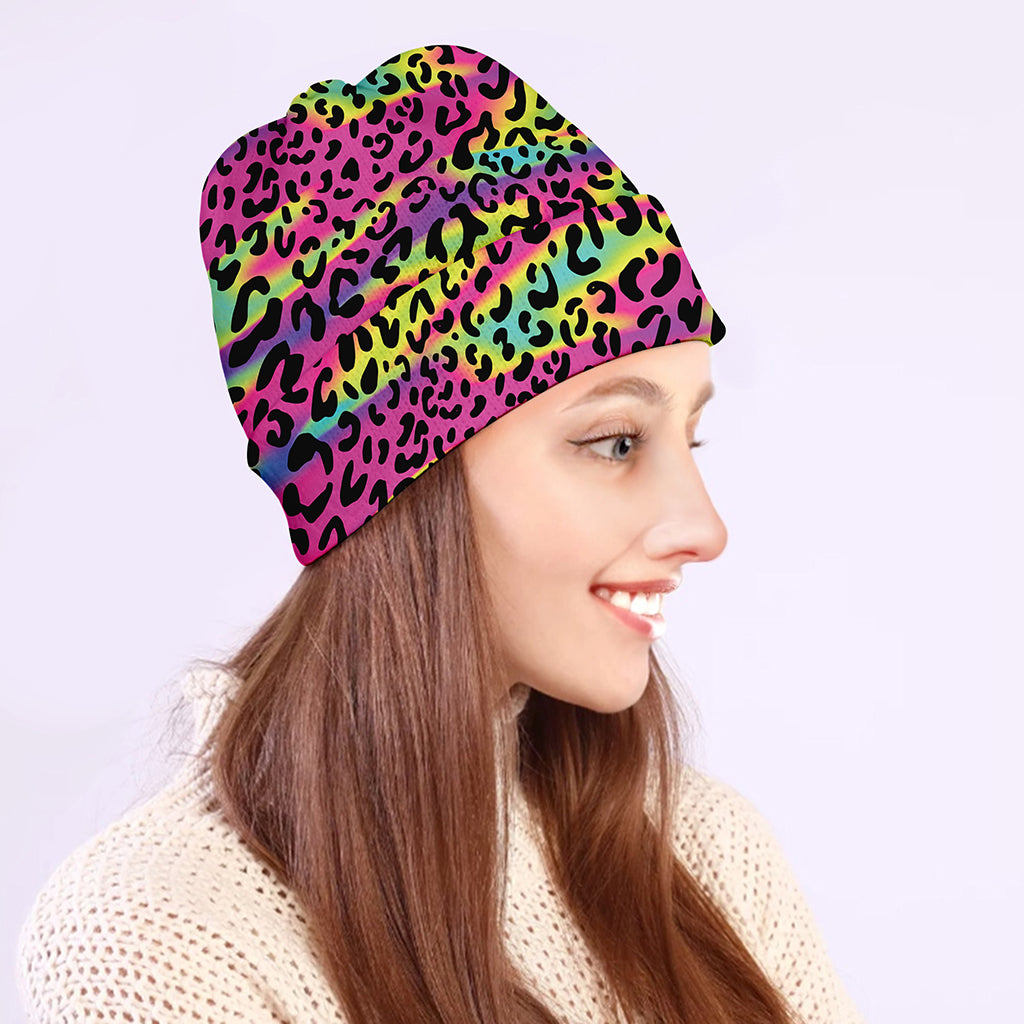 Trippy Psychedelic Leopard Print Beanie