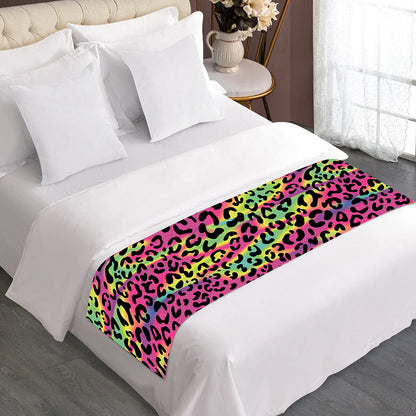 Trippy Psychedelic Leopard Print Bed Runner