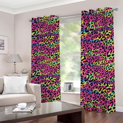 Trippy Psychedelic Leopard Print Blackout Grommet Curtains