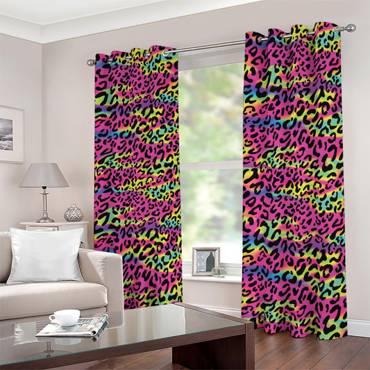 Trippy Psychedelic Leopard Print Blackout Grommet Curtains