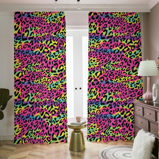 Trippy Psychedelic Leopard Print Blackout Pencil Pleat Curtains