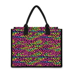 Trippy Psychedelic Leopard Print Canvas Tote Bag