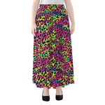 Trippy Psychedelic Leopard Print Chiffon Maxi Skirt