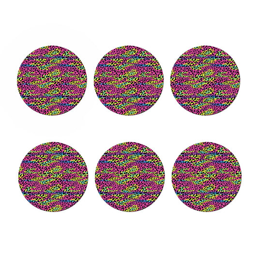 Trippy Psychedelic Leopard Print Coaster Set