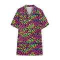 Trippy Psychedelic Leopard Print Cotton Hawaiian Shirt