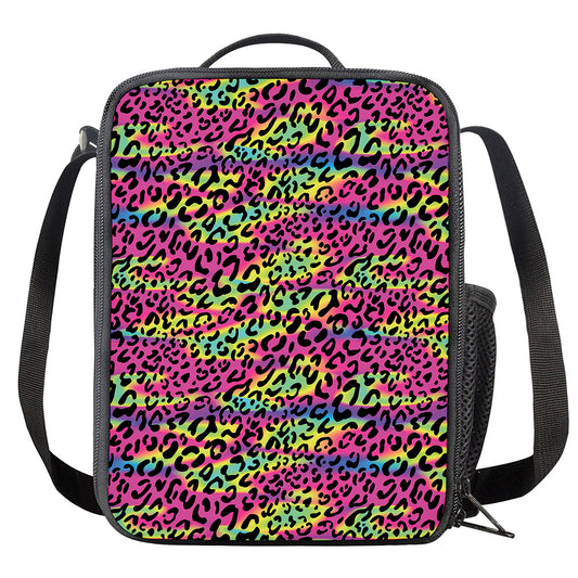 Trippy Psychedelic Leopard Print Crossbody Lunch Bag
