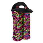 Trippy Psychedelic Leopard Print Double Neoprene Wine Tote