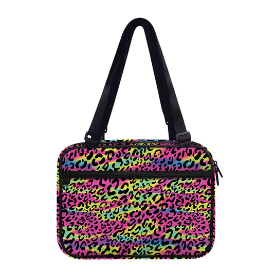 Trippy Psychedelic Leopard Print Double Strap Bible Bag