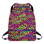 Trippy Psychedelic Leopard Print Drawstring Backpack