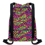 Trippy Psychedelic Leopard Print Drawstring Backpack