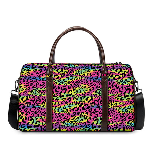 Trippy Psychedelic Leopard Print Duffle Bag