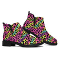 Trippy Psychedelic Leopard Print Flat Ankle Boots