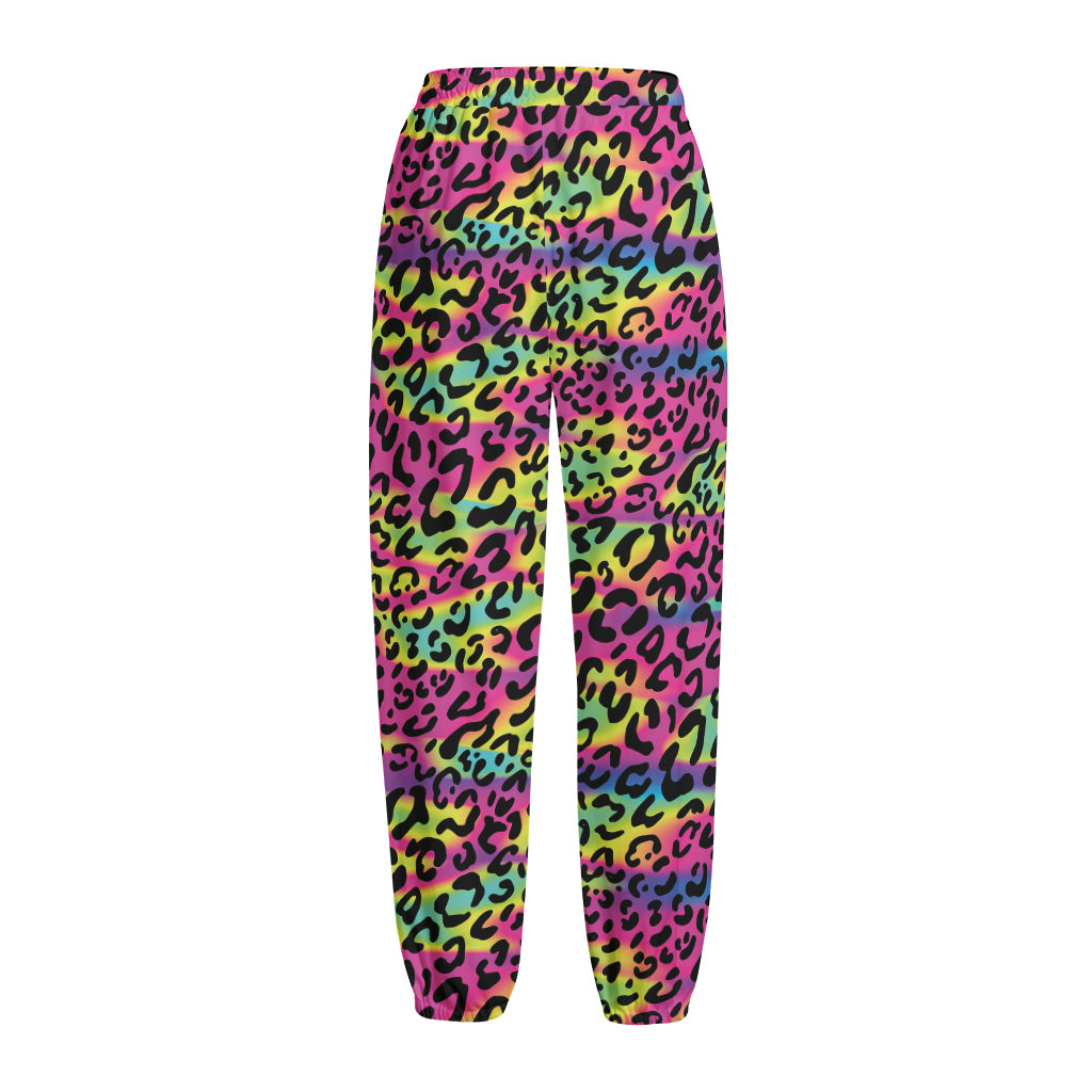 Trippy Psychedelic Leopard Print Fleece Lined Knit Pants