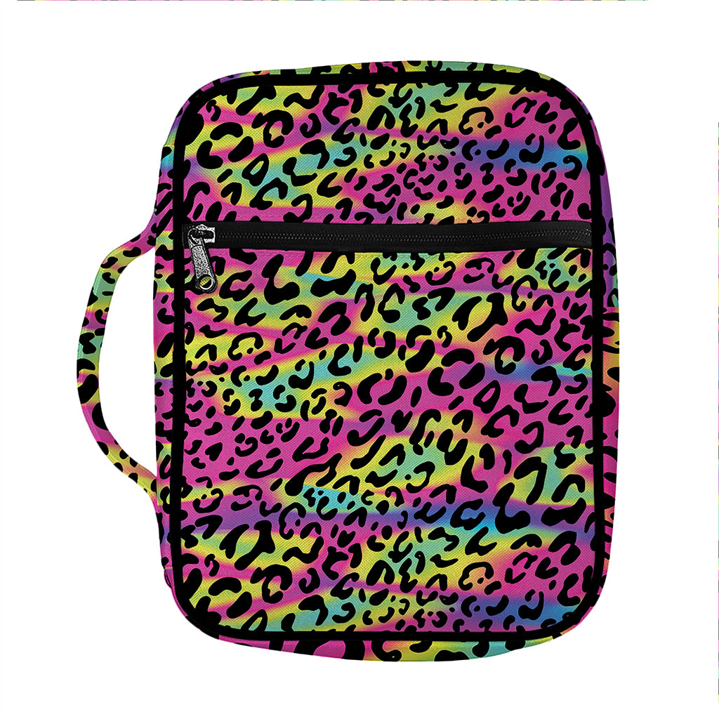 Trippy Psychedelic Leopard Print Front Pocket Bible Bag