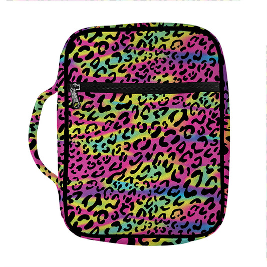 Trippy Psychedelic Leopard Print Front Pocket Bible Bag