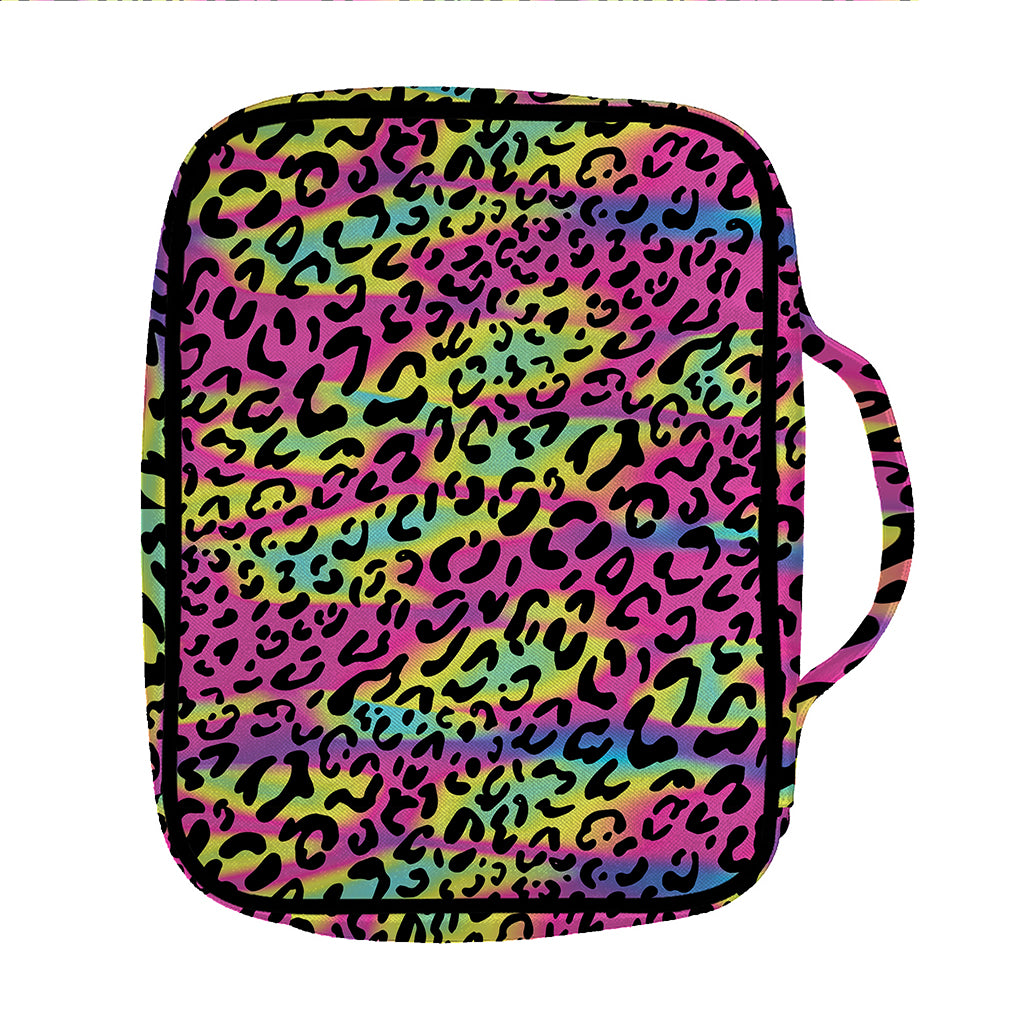 Trippy Psychedelic Leopard Print Front Pocket Bible Bag