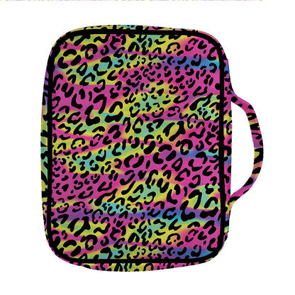 Trippy Psychedelic Leopard Print Front Pocket Bible Bag