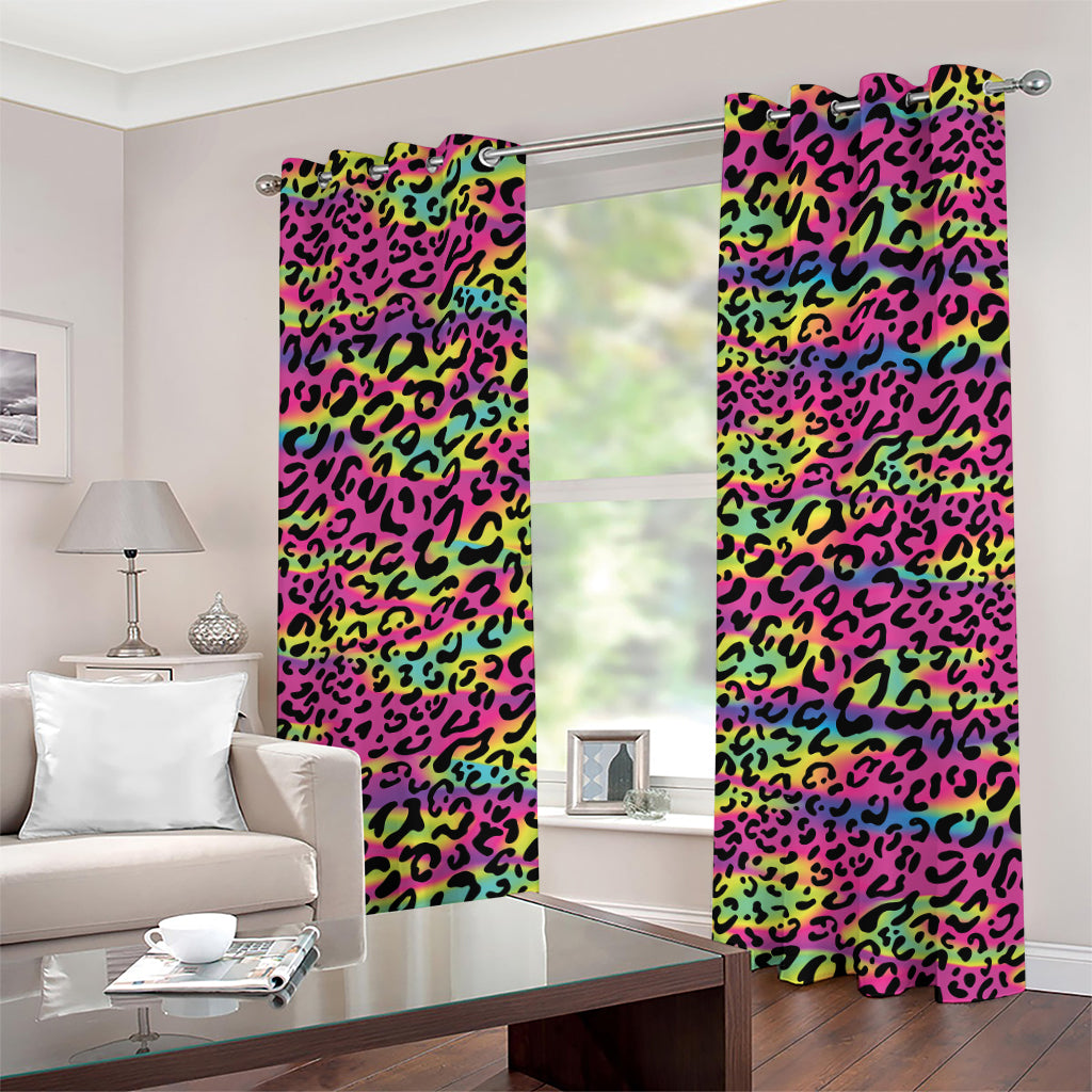 Trippy Psychedelic Leopard Print Grommet Curtains