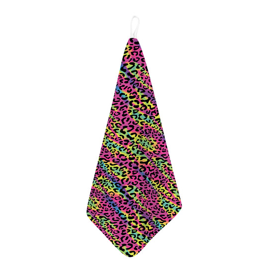 Trippy Psychedelic Leopard Print Hand Towel
