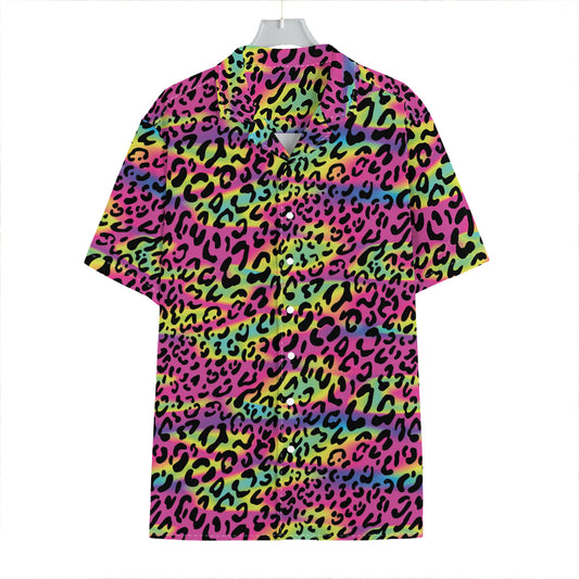 Trippy Psychedelic Leopard Print Hawaiian Shirt