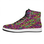 Trippy Psychedelic Leopard Print High Top Leather Sneakers