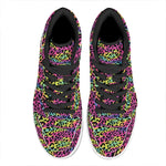 Trippy Psychedelic Leopard Print High Top Leather Sneakers