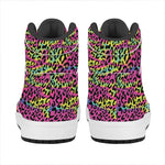 Trippy Psychedelic Leopard Print High Top Leather Sneakers