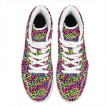 Trippy Psychedelic Leopard Print High Top Leather Sneakers