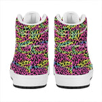 Trippy Psychedelic Leopard Print High Top Leather Sneakers