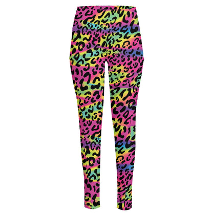 Trippy Psychedelic Leopard Print High-Waisted Pocket Leggings