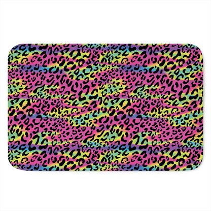 Trippy Psychedelic Leopard Print Indoor Door Mat
