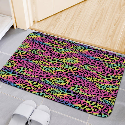 Trippy Psychedelic Leopard Print Indoor Door Mat