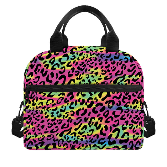 Trippy Psychedelic Leopard Print Insulated Lunch Bag