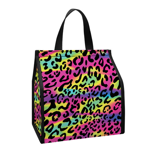Trippy Psychedelic Leopard Print Insulated Lunch Tote