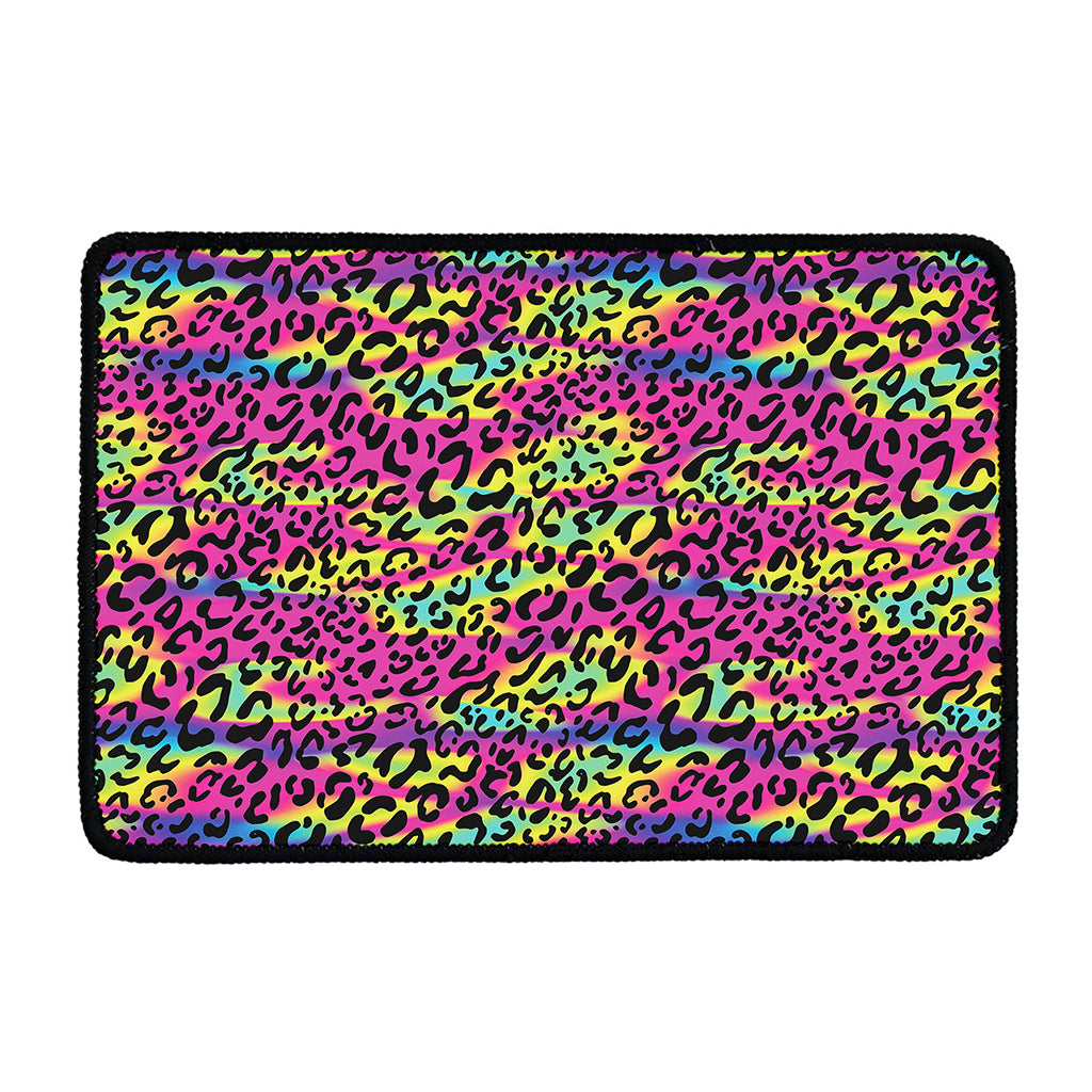 Trippy Psychedelic Leopard Print Kitchen Mat