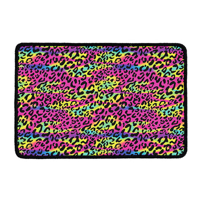 Trippy Psychedelic Leopard Print Kitchen Mat