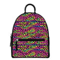 Trippy Psychedelic Leopard Print Leather Backpack