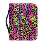 Trippy Psychedelic Leopard Print Leather Bible Cover
