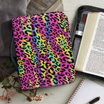 Trippy Psychedelic Leopard Print Leather Bible Cover