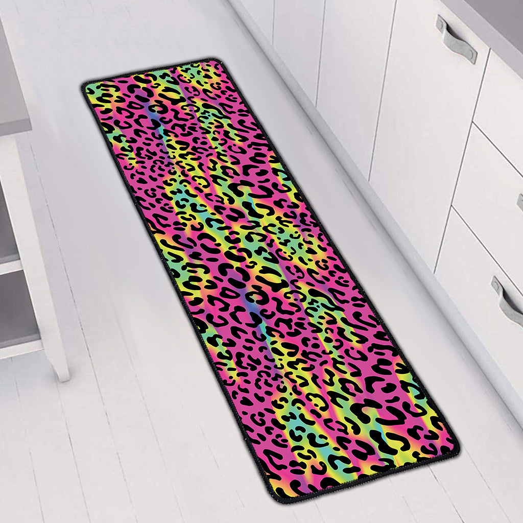 Trippy Psychedelic Leopard Print Long Kitchen Mat