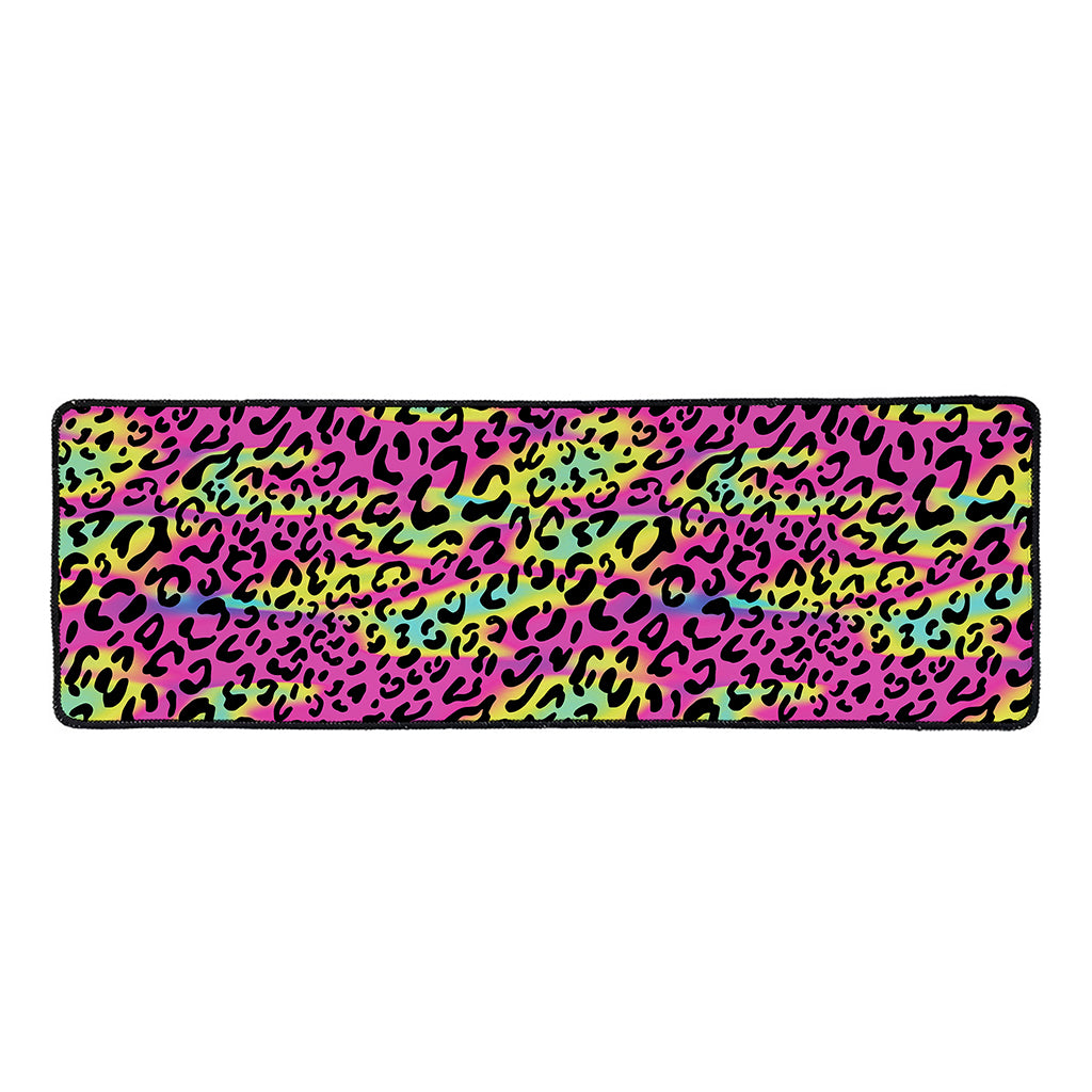 Trippy Psychedelic Leopard Print Long Kitchen Mat