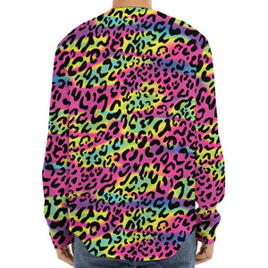 Trippy Psychedelic Leopard Print Long Sleeve Baseball Jersey