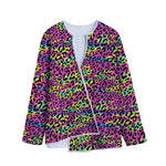 Trippy Psychedelic Leopard Print Long Sleeve Short Coat