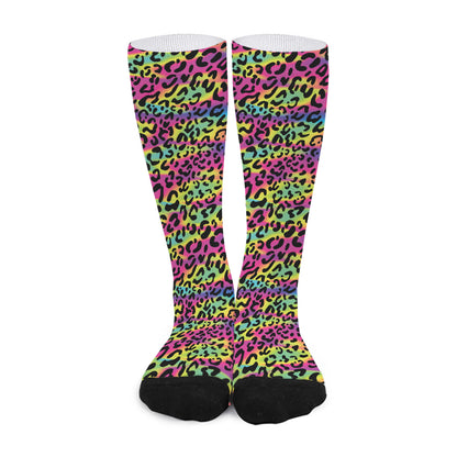 Trippy Psychedelic Leopard Print Long Socks