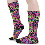 Trippy Psychedelic Leopard Print Long Socks