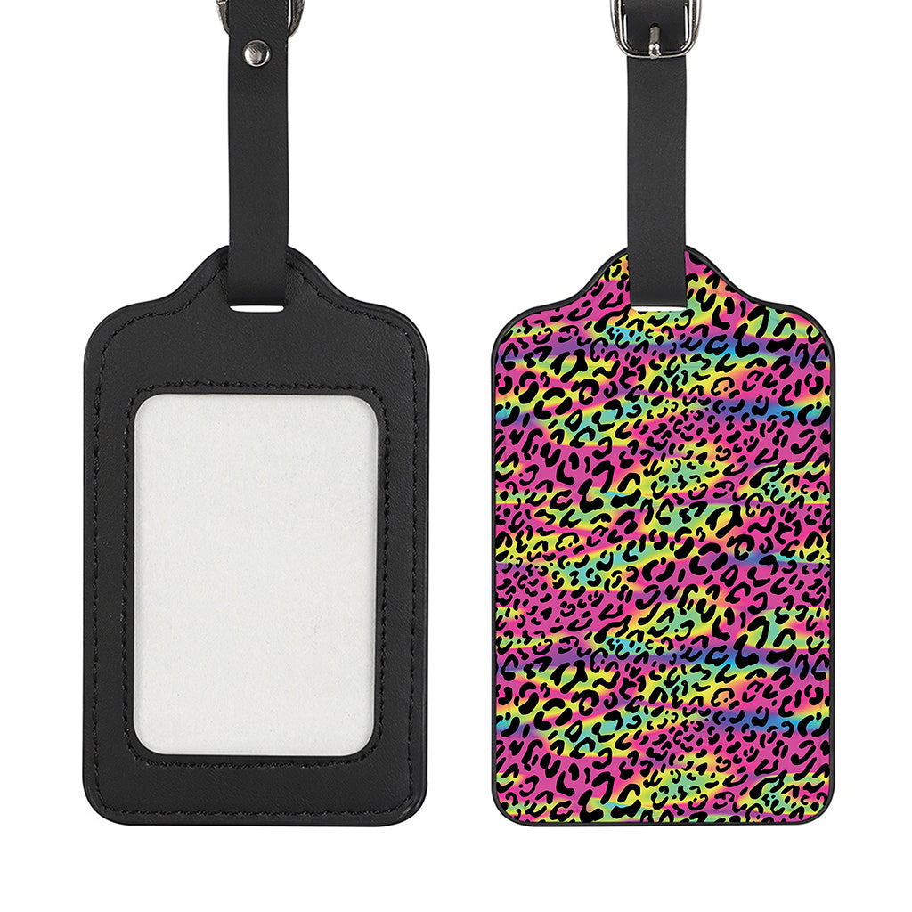 Trippy Psychedelic Leopard Print Luggage Tag